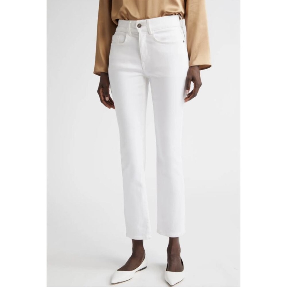 Lafayette 148 Reeve High Rise Straight Leg Jeans in White